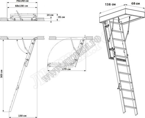 Лестница Fakro LWS Plus 700*1400*3050 Лестница Fakro LWS Plus 700*1400*3050