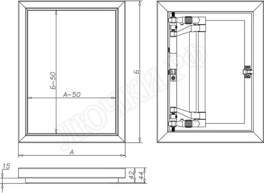 Люки под плитку Евроформат АТР 350*750 Люки под плитку Евроформат АТР 350*750
