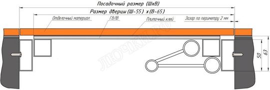 Люк под плитку Нажимной Железяка, 2 створки Люк под плитку Нажимной Железяка, 2 створки