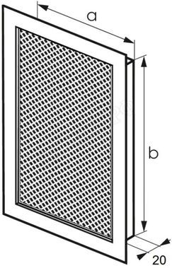 Решетка металлическая с перфорацией ПВС врезная 450*500 Решетка металлическая с перфорацией ПВС врезная 450*500